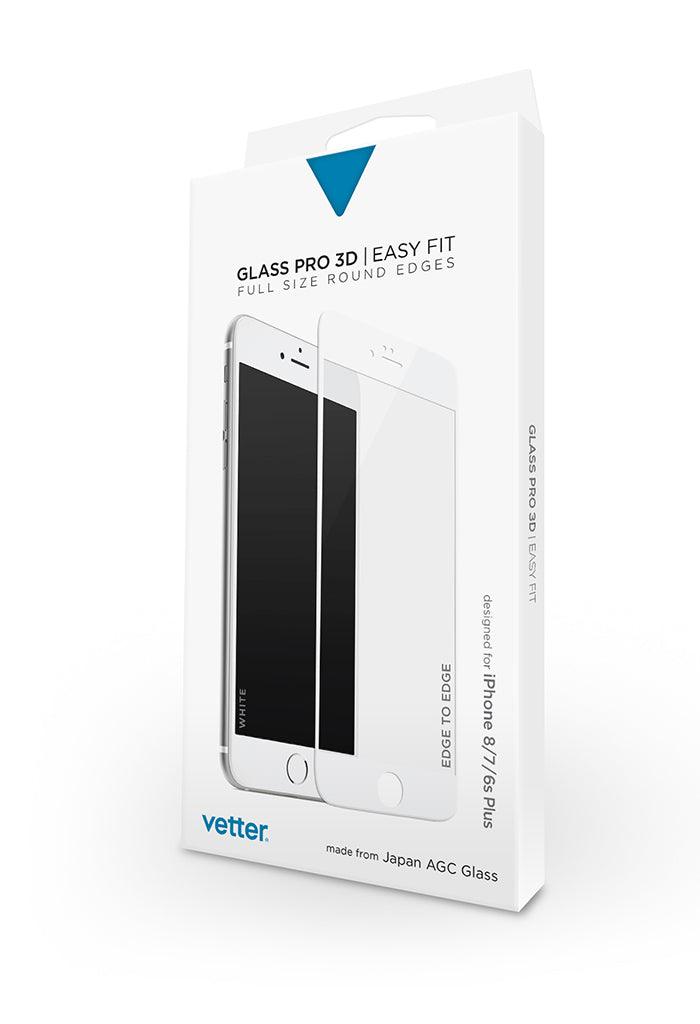 Folie Protectie Ecran iPhone 8 Plus, 7, 6s, 6, 3D Tempered Glass Easy Fit, Alb - vetter.ro