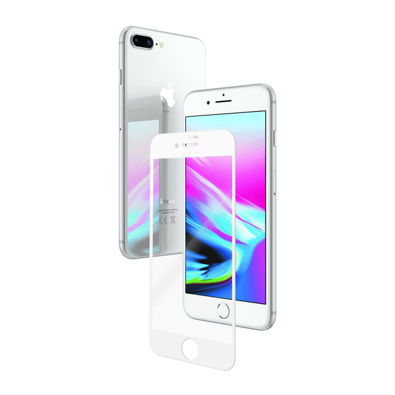 Folie Protectie Ecran iPhone 8 Plus, 7, 6s, 6, 3D Tempered Glass Easy Fit, Alb - vetter.ro