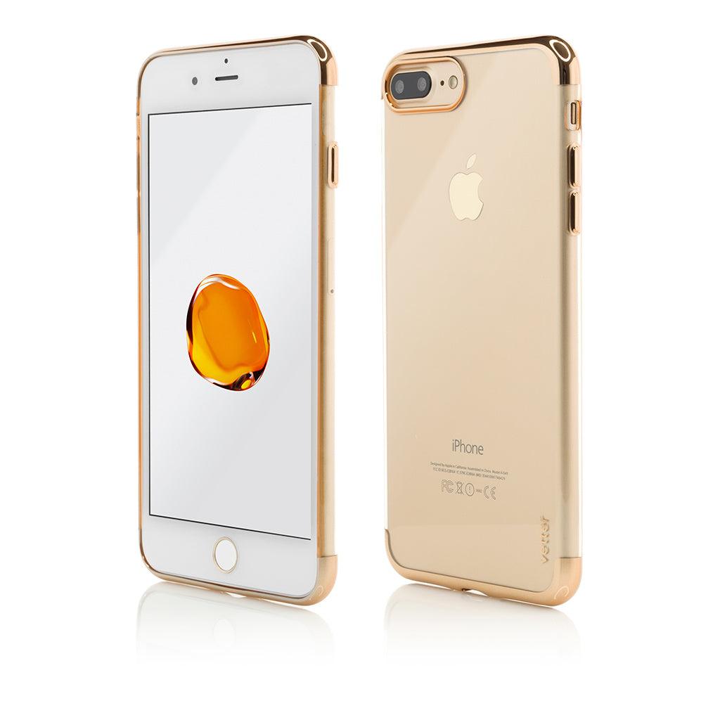 Husa Vetter pentru iPhone 8 Plus, 7 Plus, Clip-On Shiny Soft Series, Gold - vetter.ro
