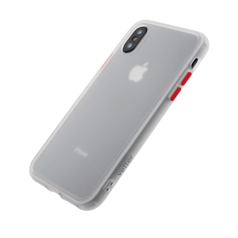 Husa Vetter pentru iPhone Xs Max, Clip-On Hybrid Protection, Shockproof Soft Edge and Rigid Matte Back Cover, Transparent - vetter.ro