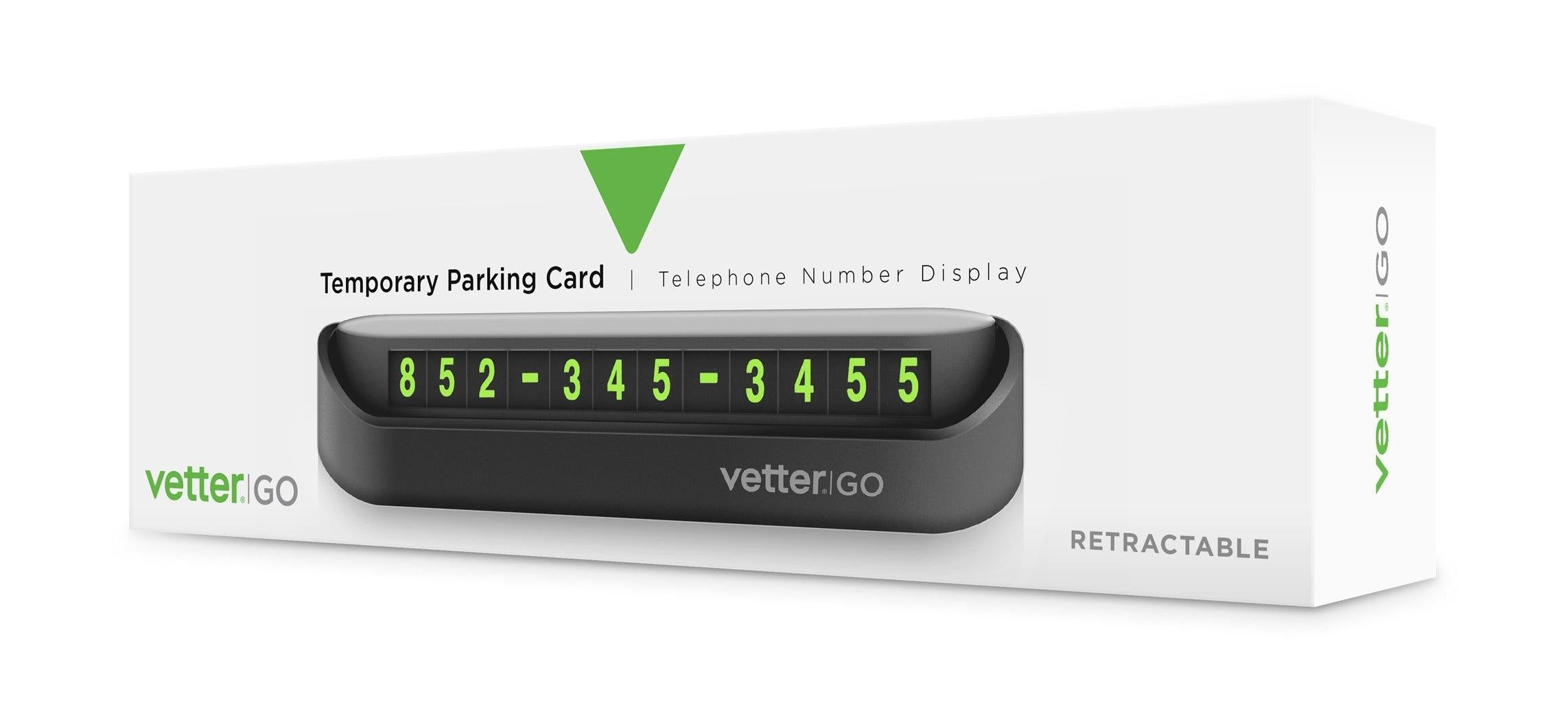 Suport Vetter GO, Temporary Parking Card, Telephone Number Display, Retractable - vetter.ro